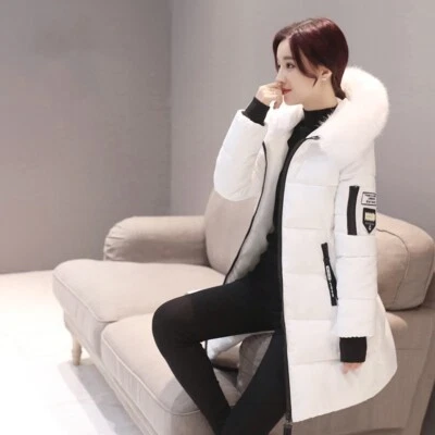 £25.88 • Buy Women's Long Quilted Parka Warm Cotton Fur Trim Hooded Ladies Jacket Winter Coat