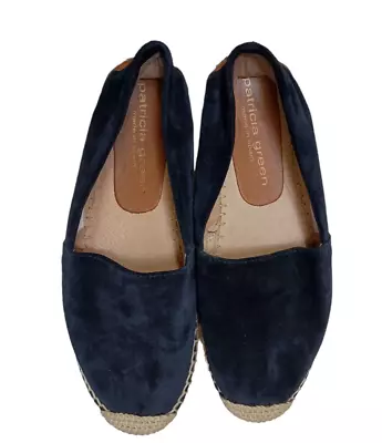 Patricia Green Espadrille Size 9 Slip On Abigail Navy Suede MSRP $238 • $95
