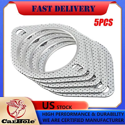 5x Catback Exhaust Header Down Pipe Manifold Collector Gasket NEW 78mm  2 Bolt • $9.99