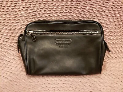 Coach Vintage Leather Large Zippered Slim Black Unisex Clutch  • $49