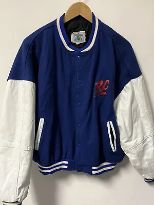 RC COLA Promo Varsity Style Jacket Rock The Boat Blue White Men's Size L • $74.99