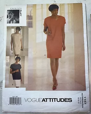 Vintage Vogue Pattern 1167 8 10 12 Uncut Tom Linda Platt Attitudes Tapered Dress • $6.50