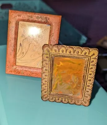 Two 2 MINI Photo Picture Frame Photo Bronze Scroll & Metal Copper Frames • $9.50