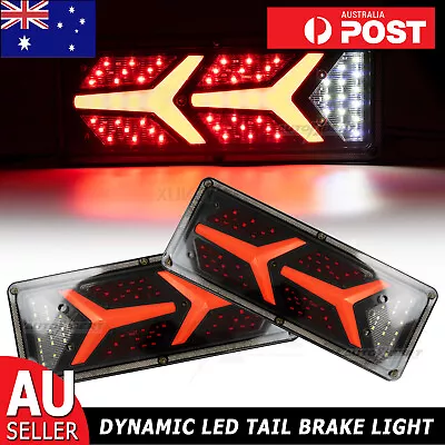 2 X 12V LED TRAILER LIGHTS TAIL LAMPS STOP DYNAMIC INDICATOR 4WD 4X4 CAMPER UTE • $39.99