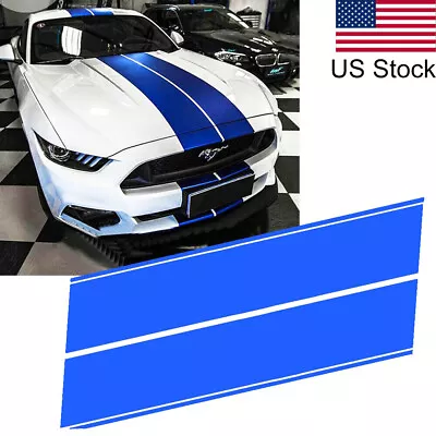 78'' Blue Hood Roof Rally Racing Stripe Decal Vinyl Sticker For Ford Mustang • $23.99