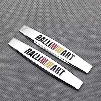 2Pcs Side Wing Fender Chrome RALLI ART Metal Sport Badge Emblem For Lancer Evo • $8.99