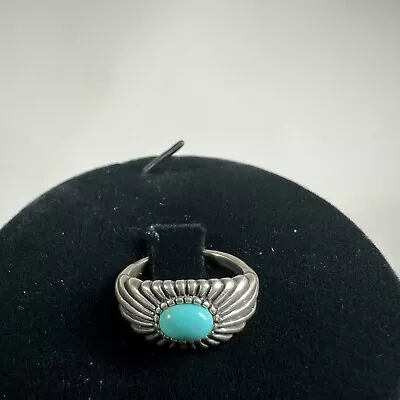 VTG Carolyn Pollack Relios Sterling 925 Silver Turquoise Ring Sz 7 • $49.99