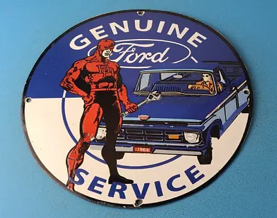 Vintage Ford Sign - DC Comics The Flash Sign - Gas Auto Truck Porcelain Sign • $145.47