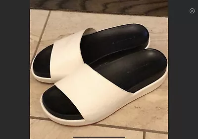 $24 • Buy Zara White Platform Slippers Size 38