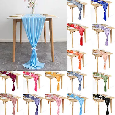 Time To Sparkle 1/2/5/10PCS Chiffon Table Runner 70x300cm Romantic Wedding Party • £5.99