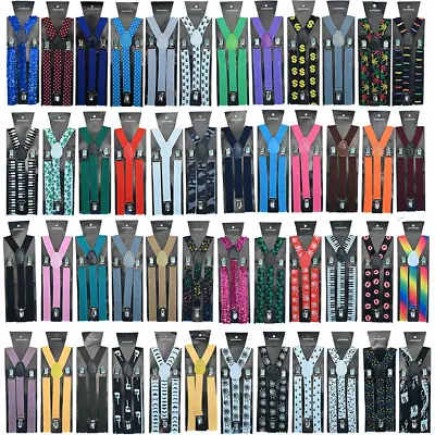 Skull Print Braces Men's Suspenders Music Note Print Adjustable Suspender • £7.47