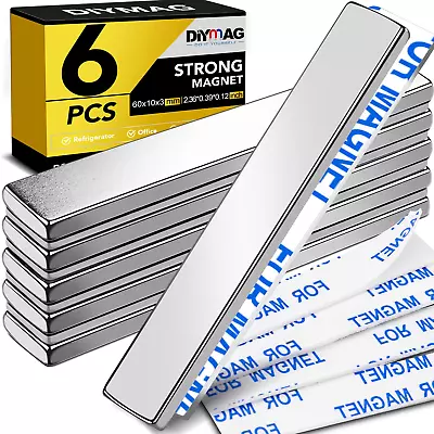 Strong Magnet Strips Heavy Duty Rare Earth Magnets With Adhesive Pack Of 6 NEW  • $9.80