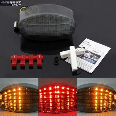 $47.49 • Buy Smoke Taillight Integrated Turn Signals For Yamaha R6 YZF600R Vstar 1100 Custom_