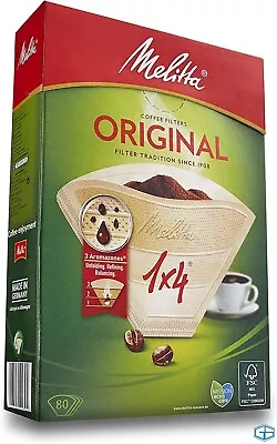 Melitta 6658076 Original Size 1 X 4 Pack Of 80 Filter Coffee Makers Brown Paper • £4.99