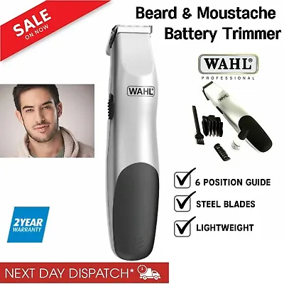 WAHL Cordless Beard Trimmer Mens Moustache Shaver Battery Precision Groomer Hair • $38.20