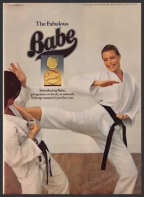 Faberge Babe 1970s Print Advertisement 1976 Fragrance Karate Woman • $10.99