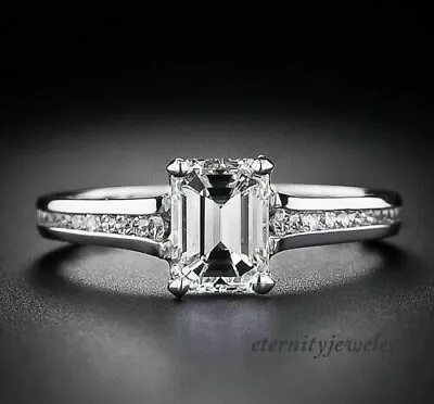 2.CT Emerald Cut Lab-Created Diamond Vintage Art Deco Ring 14K White Gold Finish • $141.34