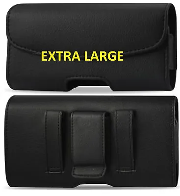 XL Leather Horizontal Belt Clip Loop Case Pouch Holster To Fit Motorola Phones  • $9.95