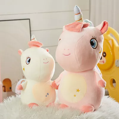 Unicorn Shape Rainbow Color Soft Plush Animal Toys Stuffed Gift Kids Girls Teddy • £7.95