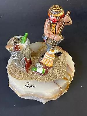 Ron Lee  Rufus & His Refuse Cleaning Up!  Sculpture Figurine 1988 Onyx Base • $44.95