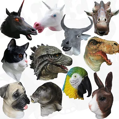 £29.99 • Buy Latex Animal Turtle Parrot Zebra Toucan Seal Sheep Unicorn Prop Fancy Dress Mask