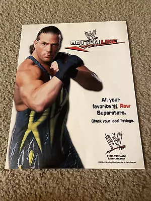 Vintage 2002 WWE BOTTOM LINE TV SHOW Poster Print Ad ROB VAN DAM WWF • $6.99