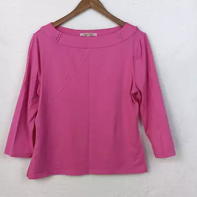 Review Top Womens Size 16 Pink 3/4 Sleeve Stretch • $24.95