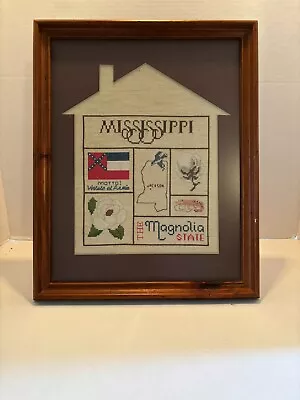 Vintage Mississippi Needlepoint  All Things Mississippi Framed • $17.50