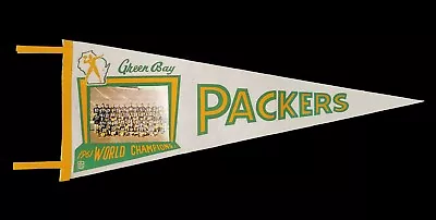 1961 Green Bay Packers Photo Pennant White Clean Quality Photograph Nfl Champs • $3500