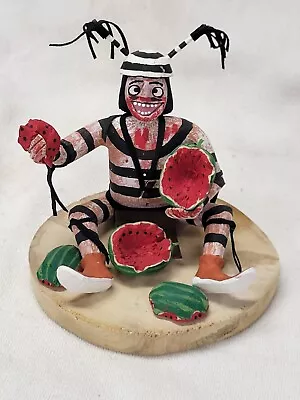 Vintage Hopi Native Koshone Koshari Wood Carved Clown Kachina Eating Watermelon • $99.99