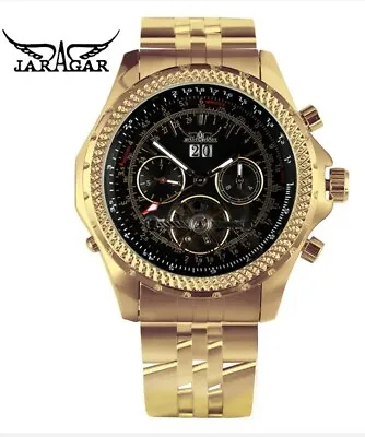 £35 • Buy JARAGAR Men's Wristwatch Mechanical Hand Wound Stainless Steel Bracelet Racing