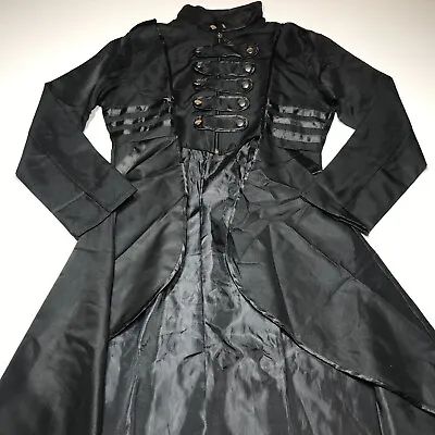 NEW Black Costume Jacket Steampunk Medieval Gothic Button Tailcoat Womens Medium • $24.99