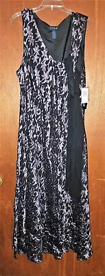 Eva Blue Plus Black And Purple Floral Gem Evening Dress New With Tags Size 24 • $65