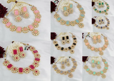 $22.77 • Buy Indian Bollywood Kundan Choker Bridal Wedding Necklace Set Fashion Jewelry
