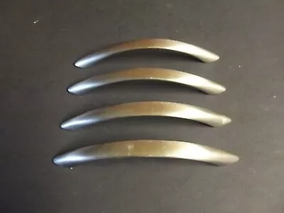 4 Vintage Brushed Stainless Steel  Cabinet Drawer Pulls Reclaimed #179 • $10.39