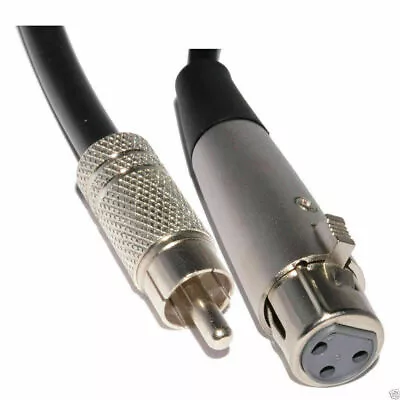 3m XLR 3 Pin Socket To Single RCA Phono Plug OFC Audio Cable [006300] • £7.29