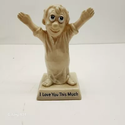 VTG 1970s W&R Berries Figurine I LOVE YOU THIS MUCH 6.25 T Big Eye Resin Statue • $19.95