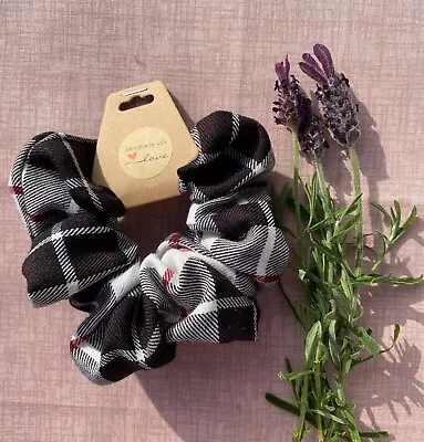 Large Tartan Scrunchie Handmade • £5