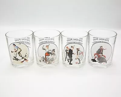 The Saturday Evening Post Glassware Set Norman Rockwell Lot Of 4 Glasses NIB • $15.99