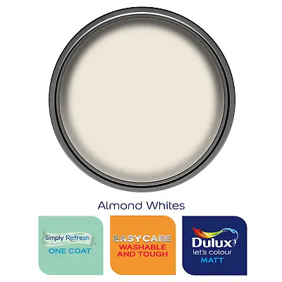 £37.99 • Buy Dulux Paint Almond White Matt Emulsion Various Finishes 2.5 Litres