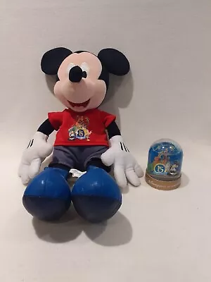 £15 • Buy Disneyland Resort Paris 15 Magical Years Mickey Mouse Plush Soft Toy+Snow Globe