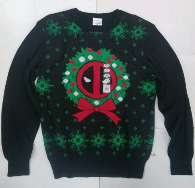 $24.99 • Buy Marvel Deadpool Night Holiday Ugly Christmas Sweater Unisex Adult 
