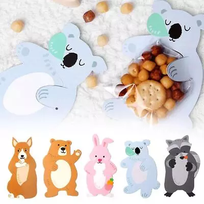 10/50X Animal Cellophane Birthday Party Candy Sweet Cookie 2023 Bag Xmas P4B9 • £5.62