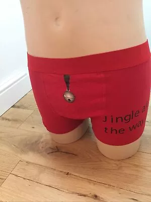 Licensed Mens Christmas Red Grin + Dare Trunks Jingle All The Way Logo M/L New • £8.99