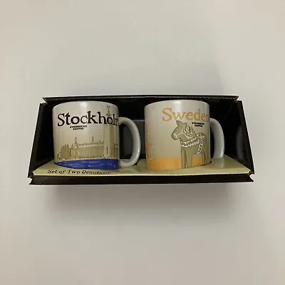 $124.99 • Buy Starbucks Stockholm Sweden Icon Demitasse Mug Set Dalecarlian Horse Dale Pony