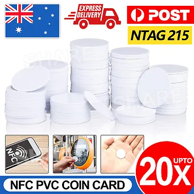 5-20 NTAG215 NFC PVC Coin Card Tag For TagMo Forum Switch Type2 Tags Chip Amiibo • $5.95