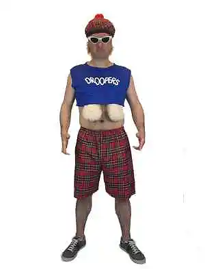 Adult Men's Funny Scottish Tartan Big Boobs Fancy Dress Stag Scotland Costume • £18.97