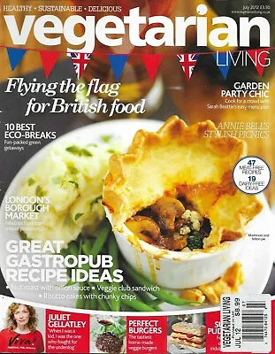 Vegetarian Living Magazine British Food Garden Party Chic Perfect Burgers 2012 • $13.45