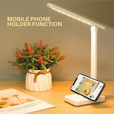 LED Desk LampTable Light Reading Daylight Lamps Office Nail Lights With USB Plu • £11.99