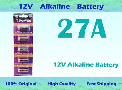 Tpower 27A 12V MN27 A27 LRV07 GP27A Alkaline Battery Garage Car Remote Alarm • $4.29